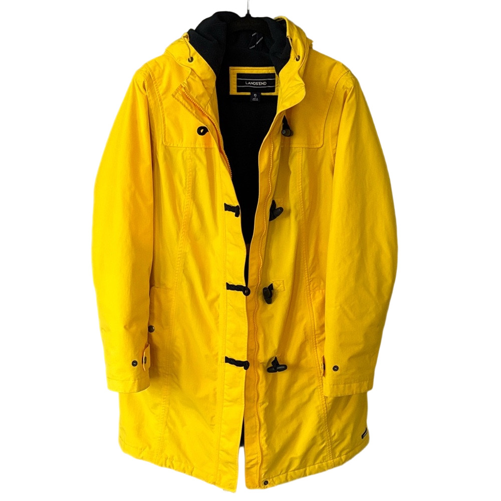 Lands' End Woman’s Classic Squall Duffle Coat in Atlas Yellow size XL